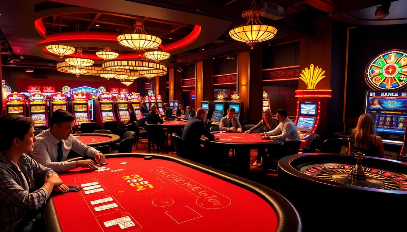 Experience the excitement at top casinos with vibrant gaming tables and lively players.
