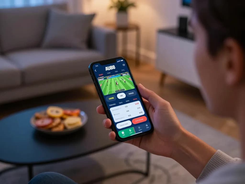Betting on live sports using the au88 app, showcasing a thrilling online gambling experience.