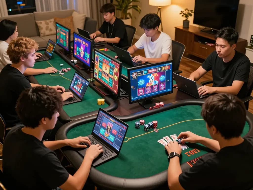 KJC players engaging in dynamic online gaming session showcasing strategic poker gameplay.