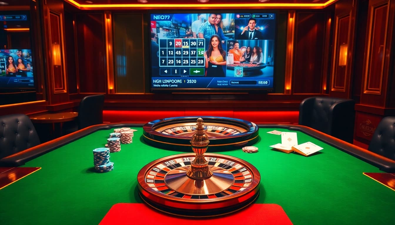 Experience the excitement of NEO79’s luxurious casino with vibrant tables and live dealer action.