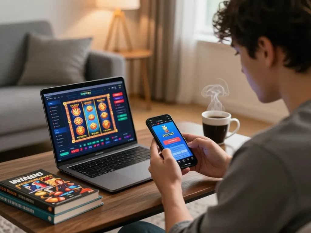 IWIN68 app in use during an engaging mobile gaming session in a cozy living room.