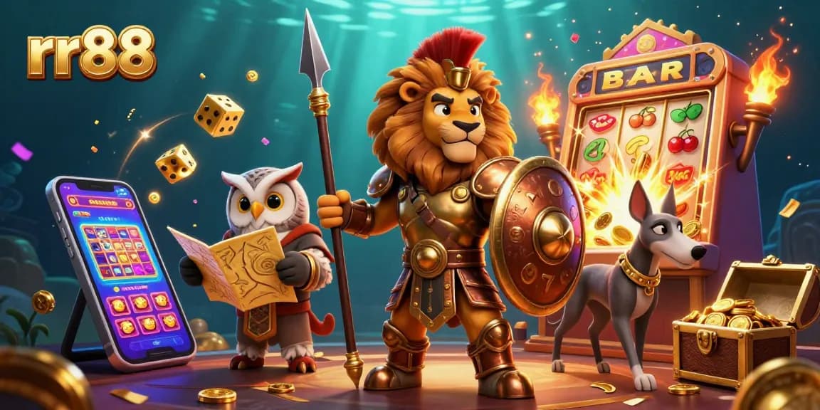Experience thrilling action with rr88 in a vibrant casino scene featuring characters and dynamic game elements.