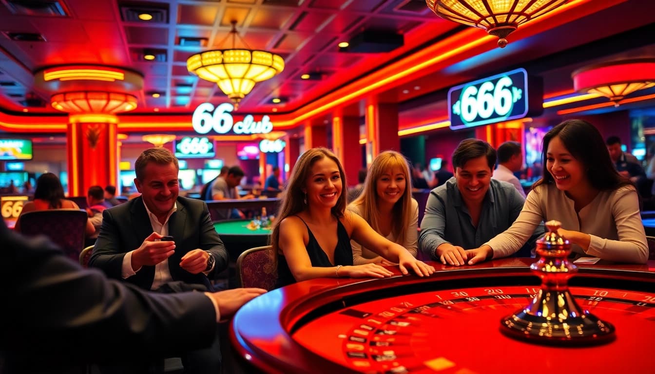 Experience the excitement at 66club casino with players enjoying various games