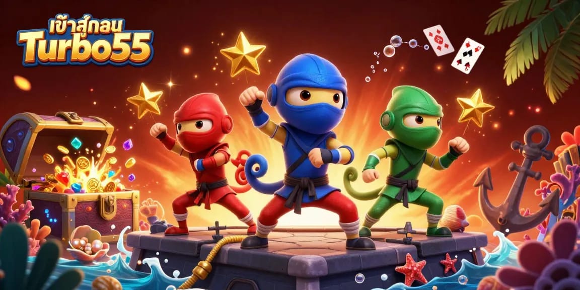 Engage in exciting gameplay at เข้าสู่ระบบ Turbo55 with a vibrant 3D casino scene.