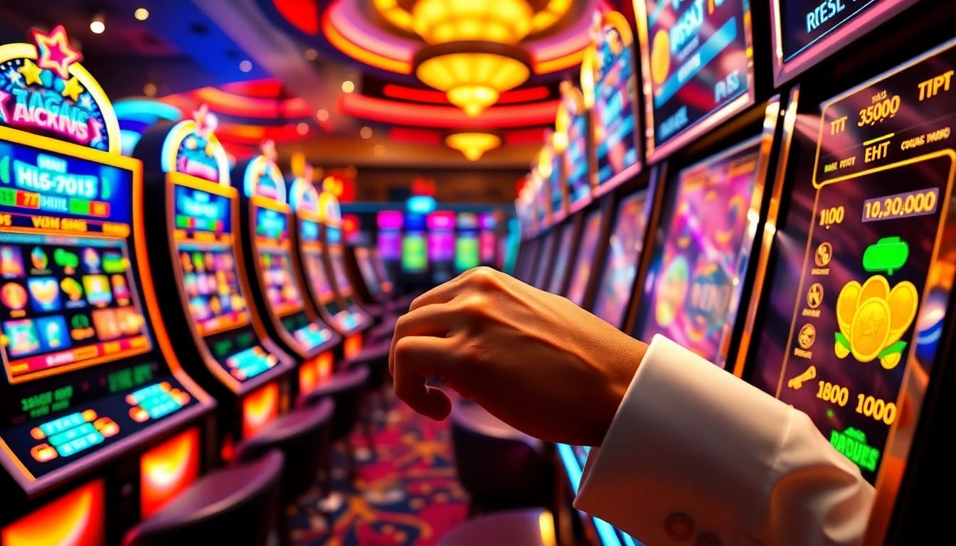 Engaging game nổ hũ slot machine showcasing dynamic payouts and professional gambling action