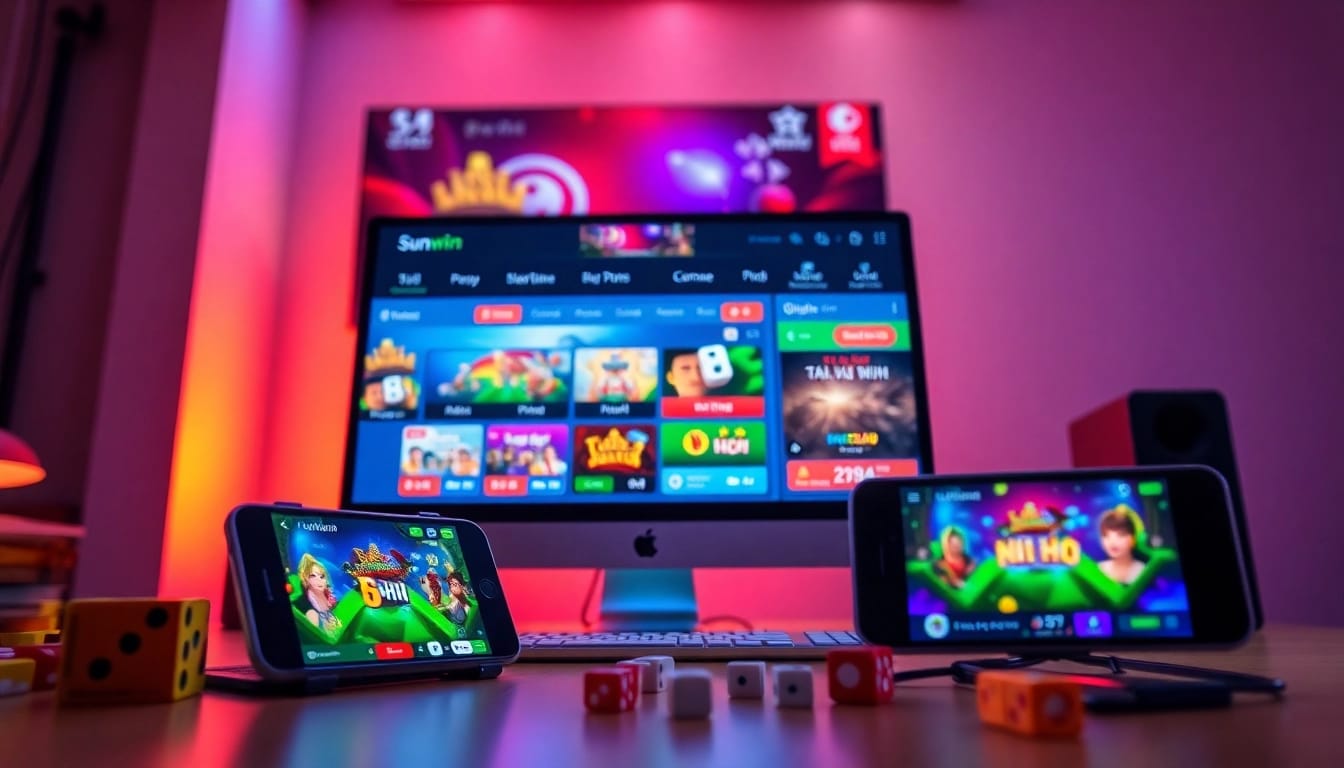 Engaging scene of Sunwin's modern online gaming platform showcasing user-friendly interfaces.