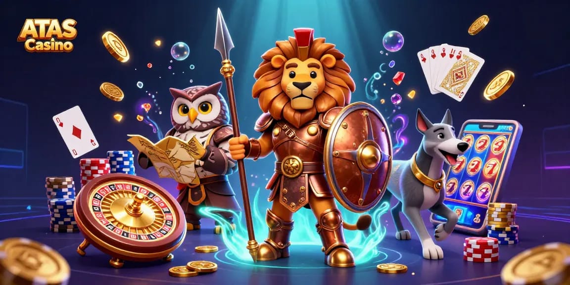 Engage in thrilling gameplay at ATAS Casino with dynamic elements of slots, roulette, and poker.