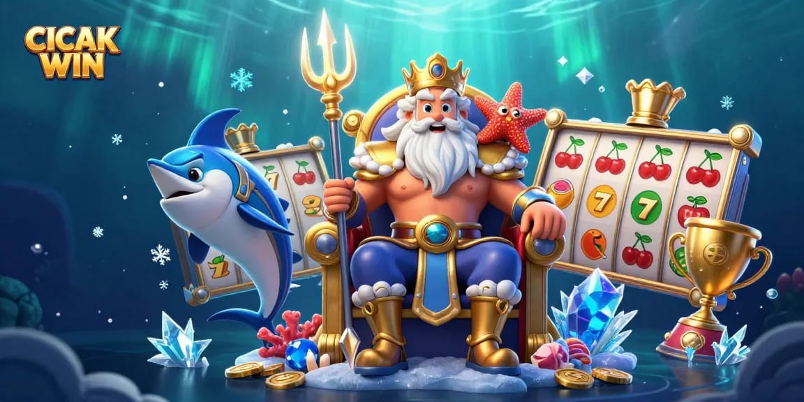 CICAK WIN brings excitement with Neptune, a swordfish guardian, and slot reels. Join the fun!