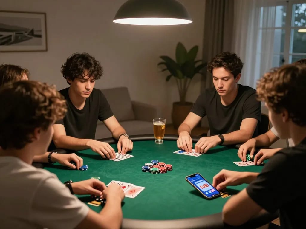 Engaging friends in a poker game while using the app lc88 for betting insights.