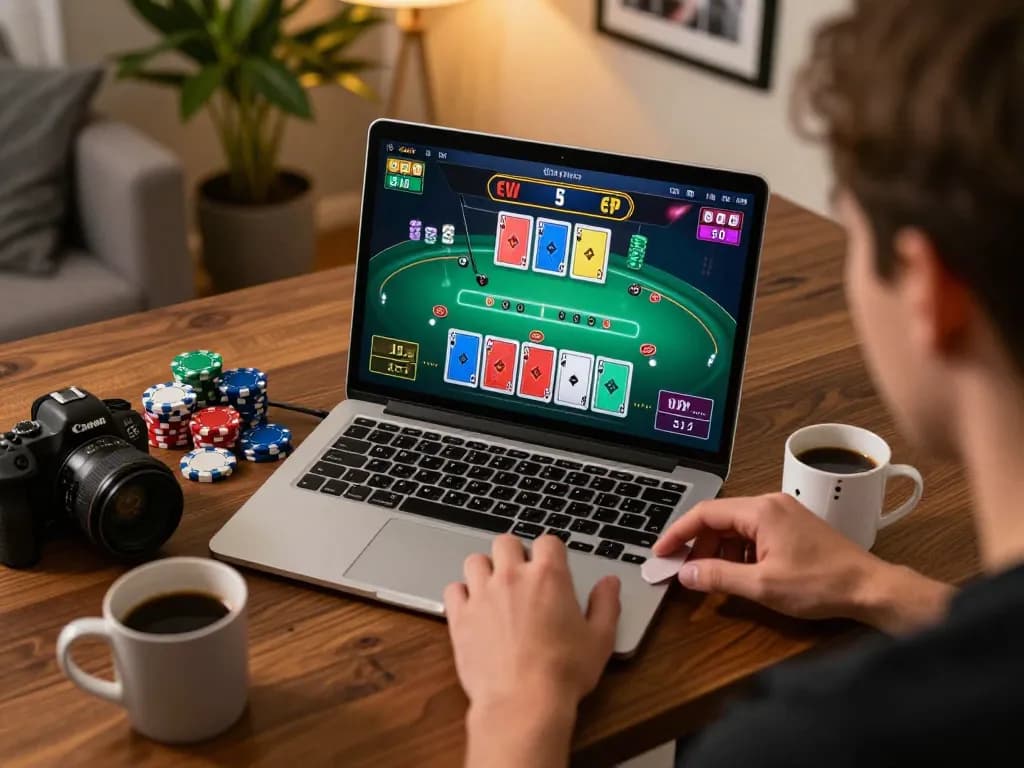 Dynamic blackjack gameplay in 2026 featuring a person immersed in dinamit4d online wagering activities at home