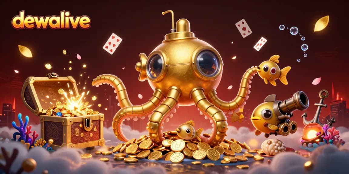 Menggali pengalaman dewalive dengan ilustrasi kasino underwater penuh detail menawan.