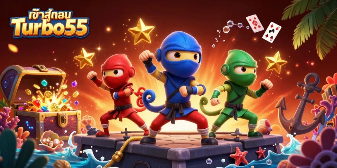 Engage in exciting gameplay at เข้าสู่ระบบ Turbo55 with a vibrant 3D casino scene.