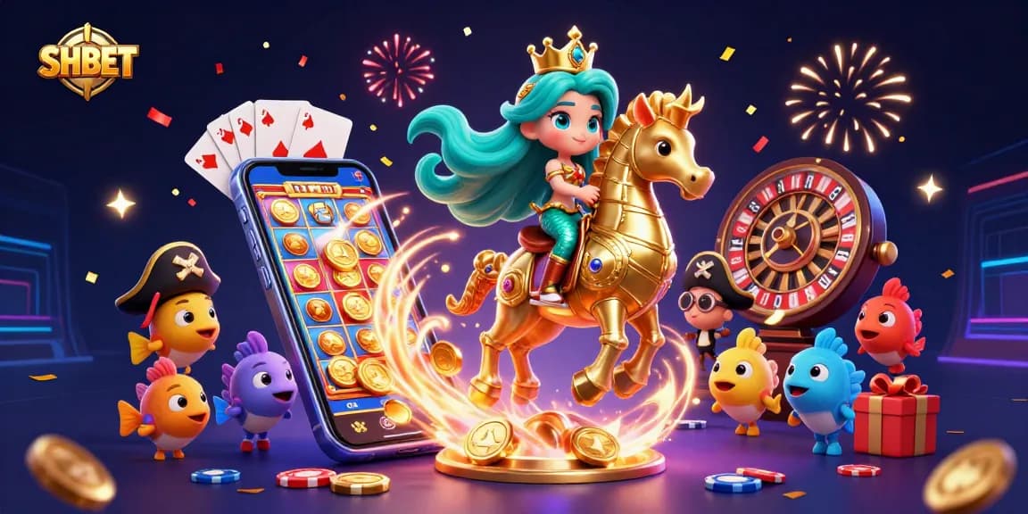 Engage with SH BET in a vibrant fantasy casino world featuring mermaid characters and dynamic gaming elements.