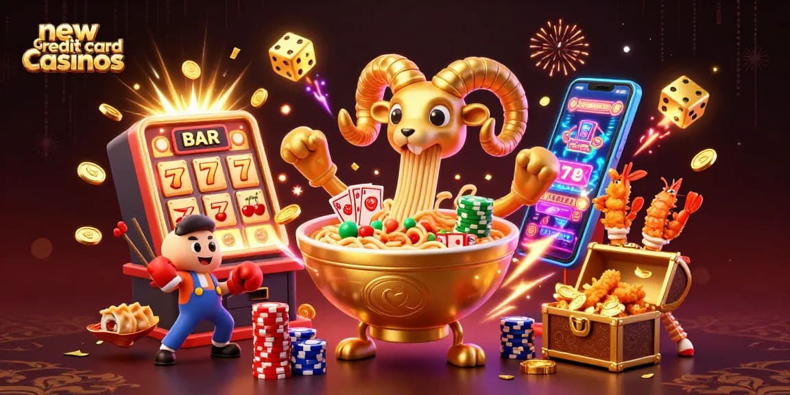 Experience the excitement of new credit card casinos featuring vibrant characters and dynamic casino elements.
