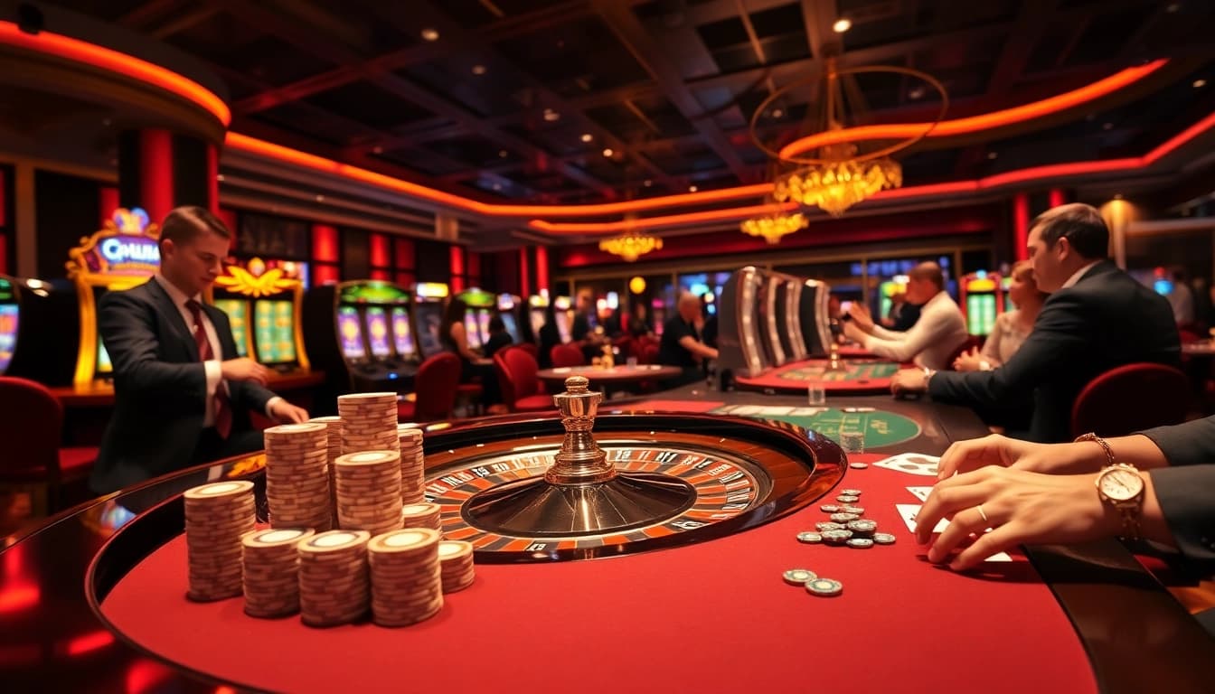 Experience thrilling gameplay at https://go999.de.com with professionals at a vibrant roulette table.
