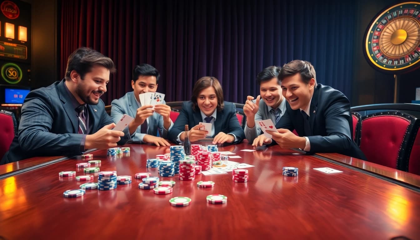 Immerse in the excitement of lego138 daftar with a lively casino poker scene showcasing vibrant chips and players.