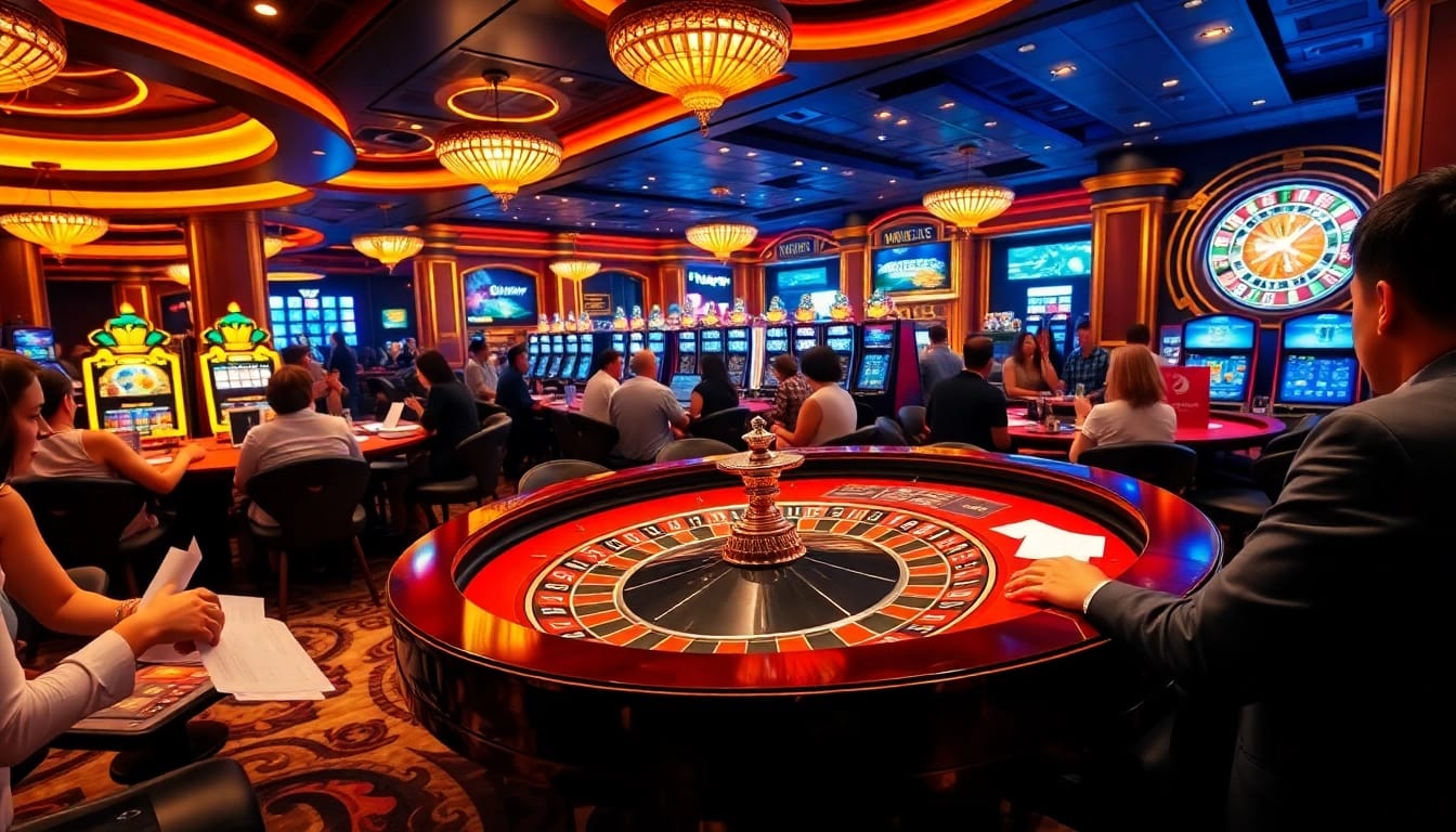 Engaging players at the trang chủ xx88 online casino with vibrant roulette and slot machines.
