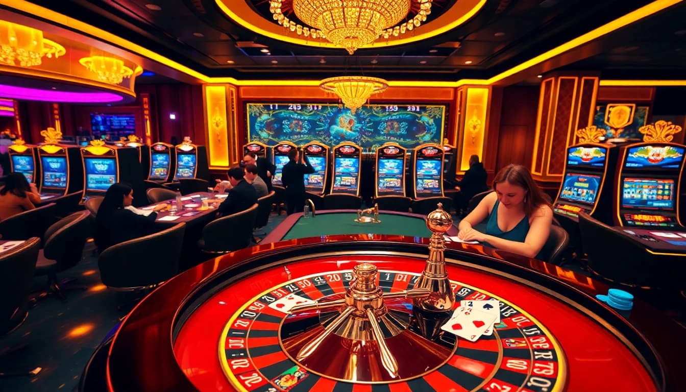 Winning gamblers enjoy roulette and card games in a luxurious casino setting emphasizing rr99 strategy.