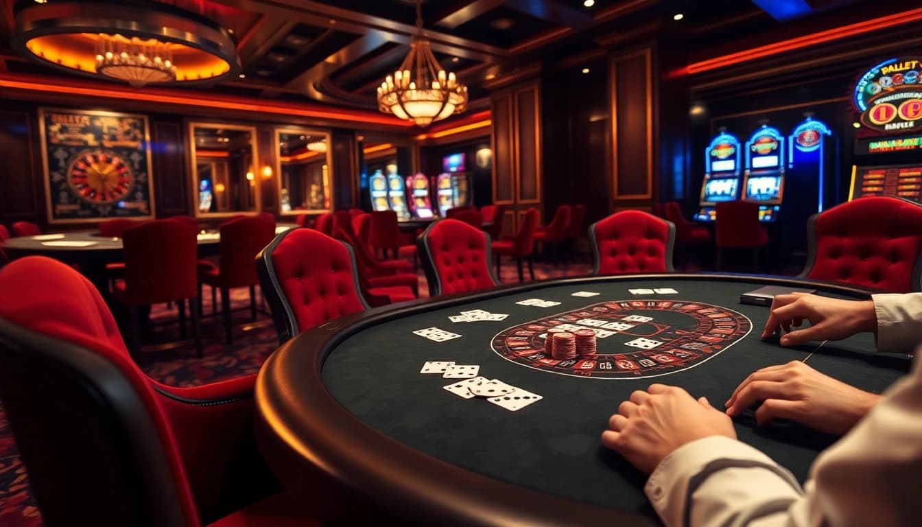 Engage in thrilling gameplay at the sbobet link poker table featuring luxurious chips and cards.