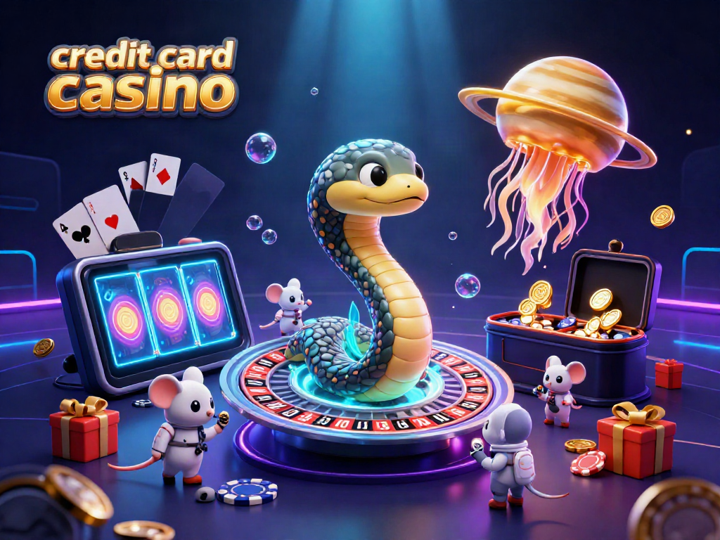 Experience credit card casinos in action with vibrant 3D cosmic characters playing and betting!