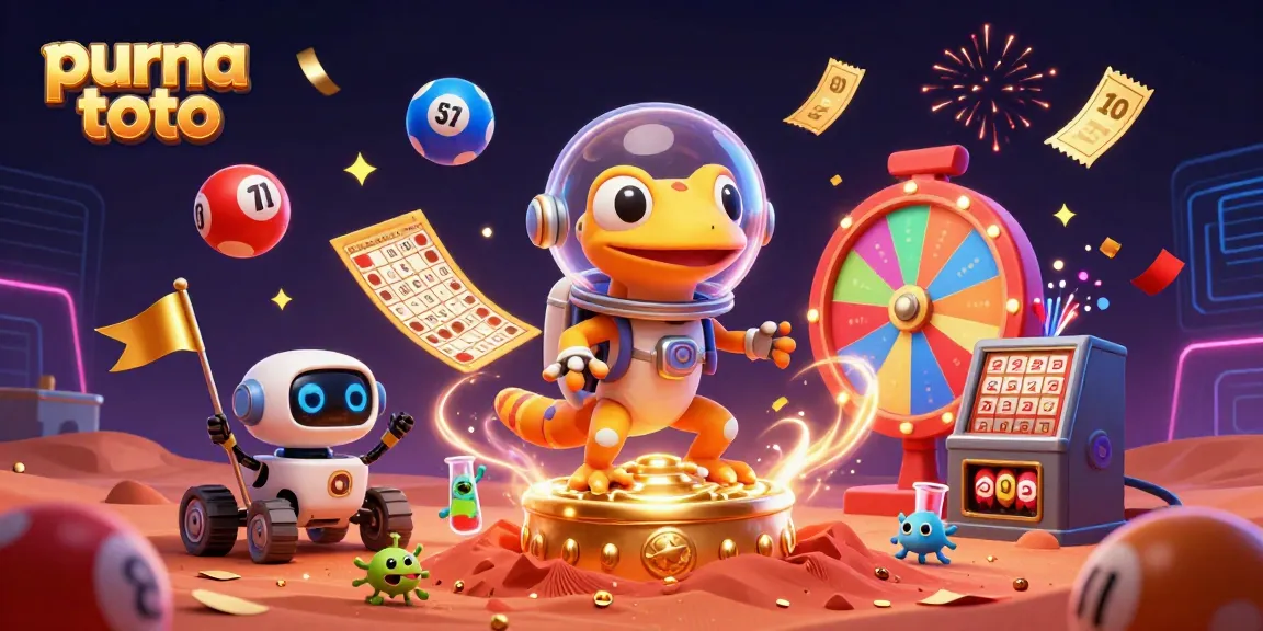 Menangkan hadiah lotere di purna toto dengan karakter alien ceria yang menyemarakkan festival kasino.
