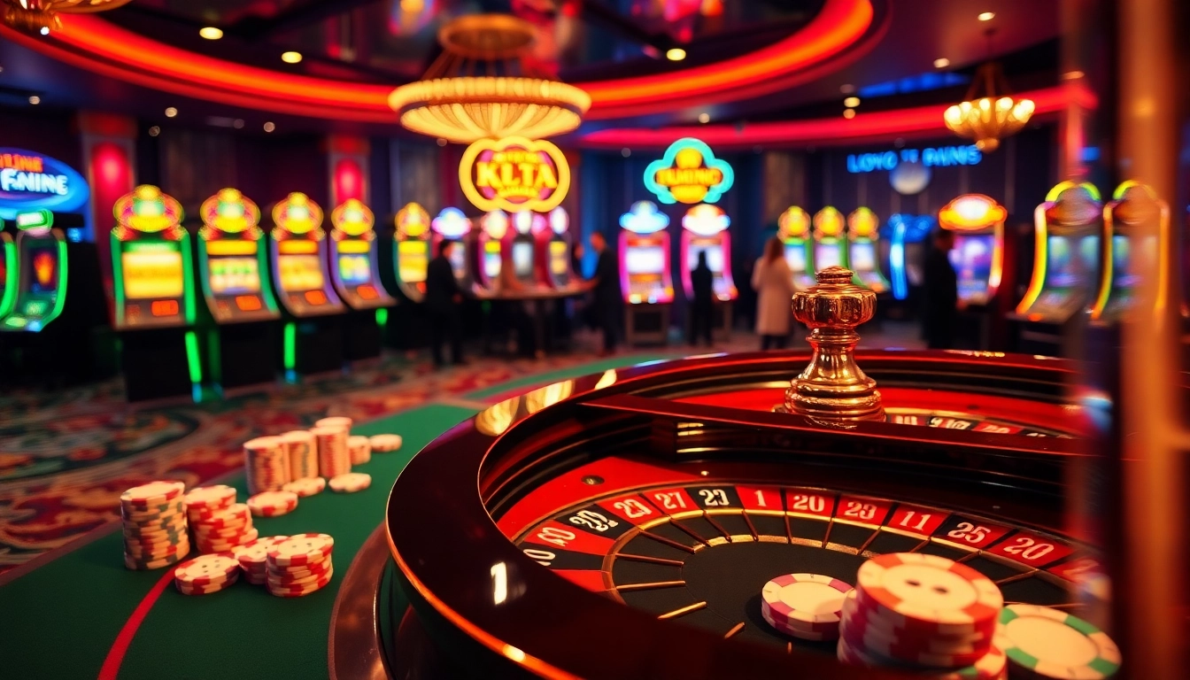 Experience thrilling gameplay at https://kuwinblog.com/ with colorful slot machines, roulette tables, and poker chips.