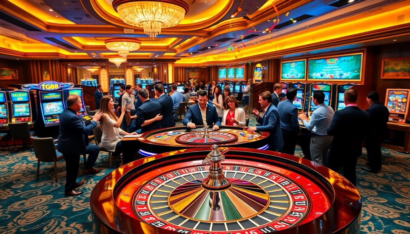 Players enjoying lively casino gaming experience at TG88 table.