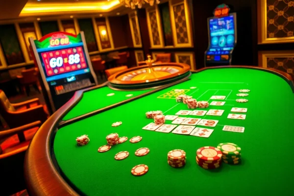 Engage with GO 88's vibrant casino atmosphere, featuring exciting poker and roulette games.