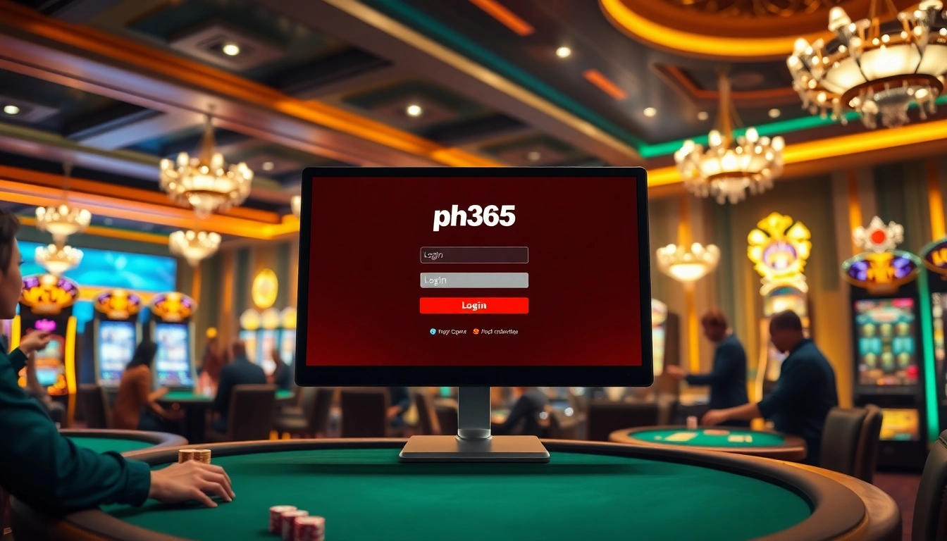 Securely access your account with ph365 login at a lavish casino gaming scene.