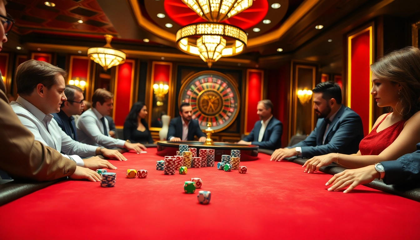 Experience the excitement of red88 at a luxurious casino poker table.