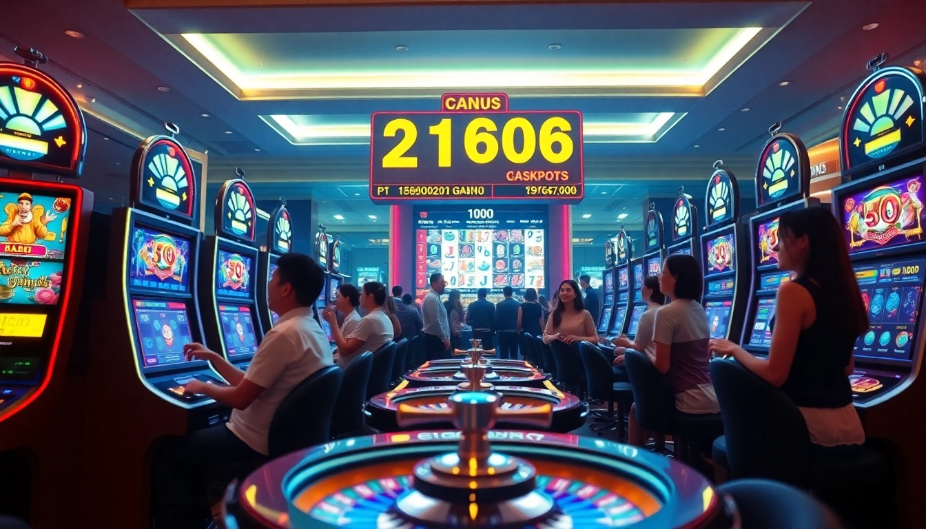 situs gacor attracting diverse players with vibrant slot machines and dynamic casino atmosphere