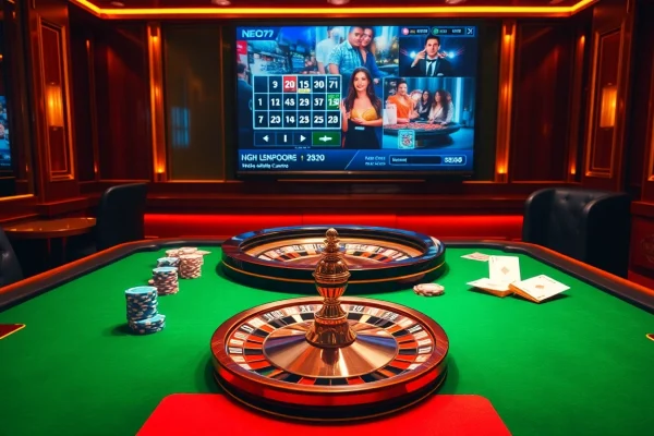 Experience the excitement of NEO79’s luxurious casino with vibrant tables and live dealer action.