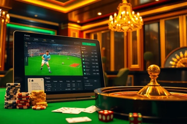 Betting on แทงบอลโลก with excitement at a luxurious online casino.