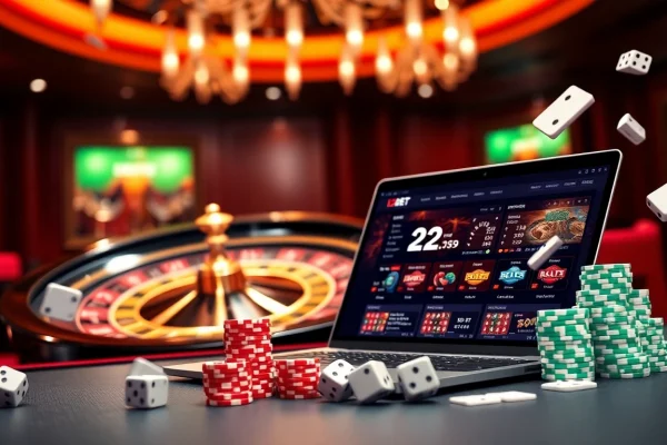 Experience the excitement of gambling with 12BET's vibrant online gaming interface and casino elements.