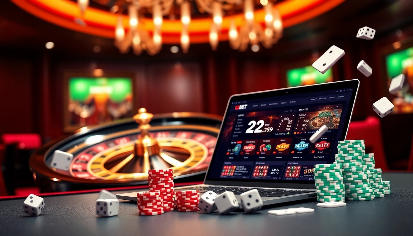 Experience the excitement of gambling with 12BET's vibrant online gaming interface and casino elements.