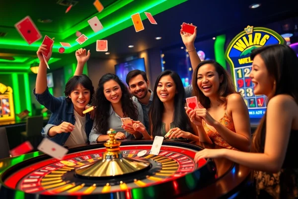 Experience the excitement of nekatwin with players winning big at a casino table.