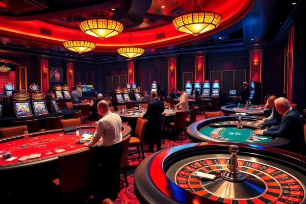 Experience the thrill of gaming at S8 Casino, featuring vibrant tables and energetic players.