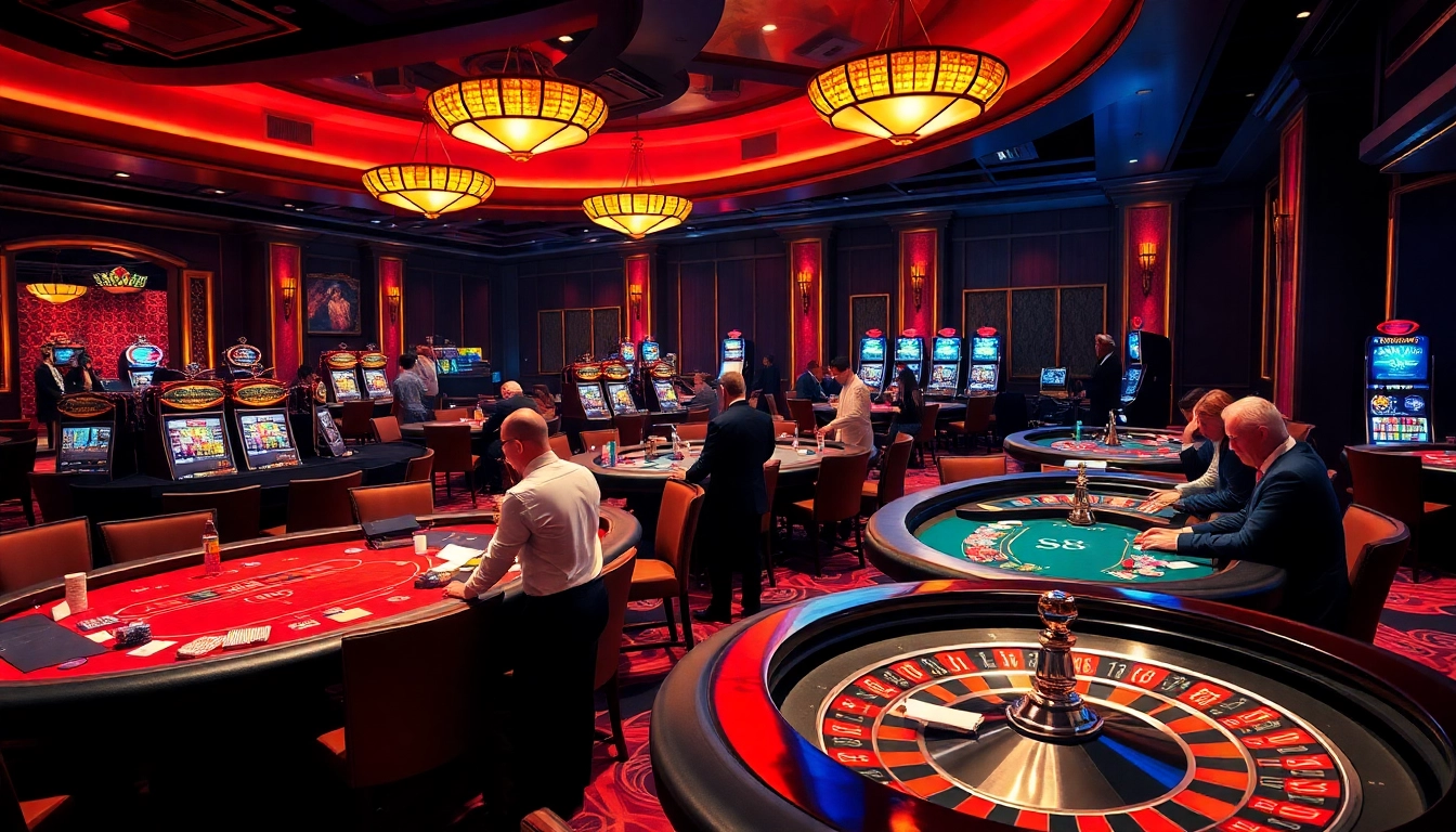 Experience the thrill of gaming at S8 Casino, featuring vibrant tables and energetic players.
