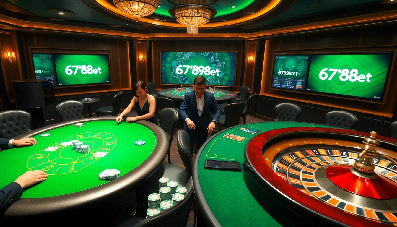 A thrilling high-stakes poker scene at a luxurious casino representing 6789bet.