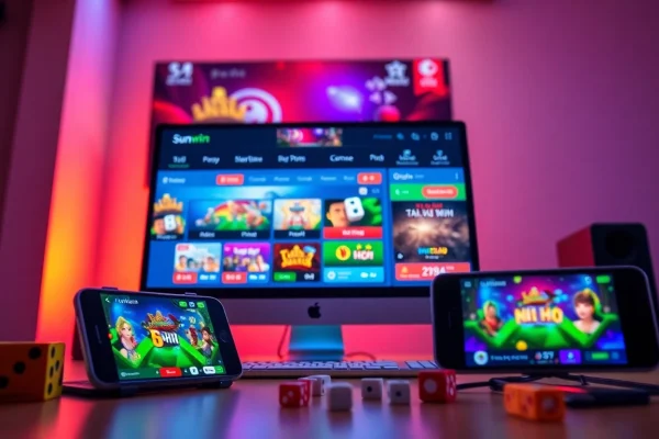 Engaging scene of Sunwin's modern online gaming platform showcasing user-friendly interfaces.