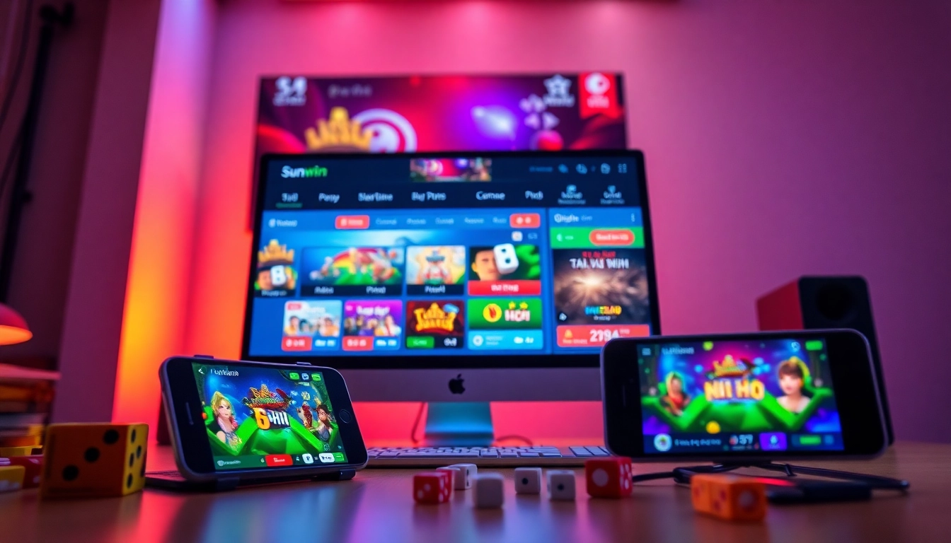 Engaging scene of Sunwin's modern online gaming platform showcasing user-friendly interfaces.