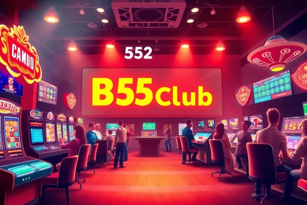 B52Club online gaming platform showcasing diverse games and enthusiastic players in a vibrant digital environment.