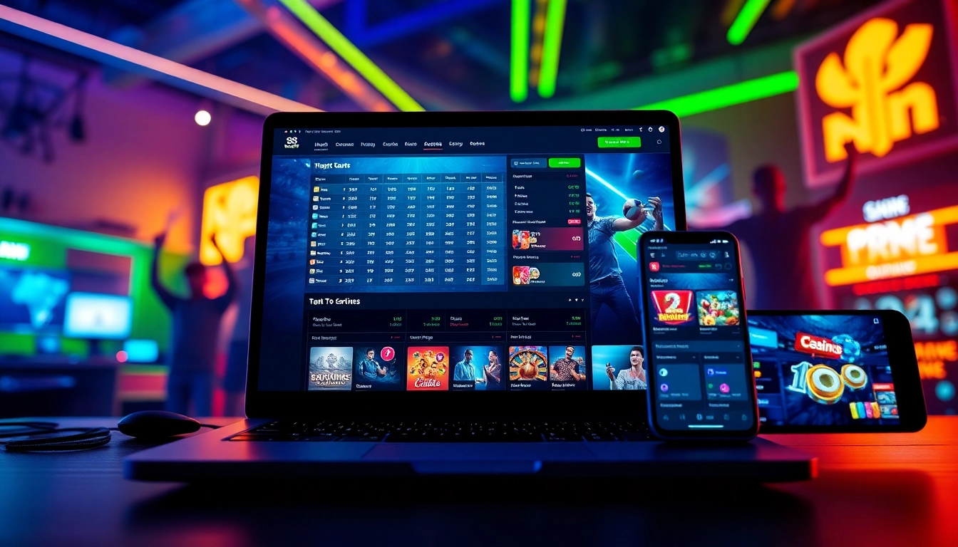 View of 8S online betting platform on laptop and mobile, showcasing interactive gaming experience.