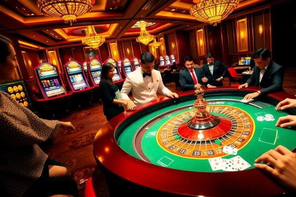 Join the excitement at dh88.com with players at a luxurious casino table.