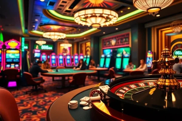 Players enjoying a thrilling casino experience at 88aa's vibrant gaming tables.